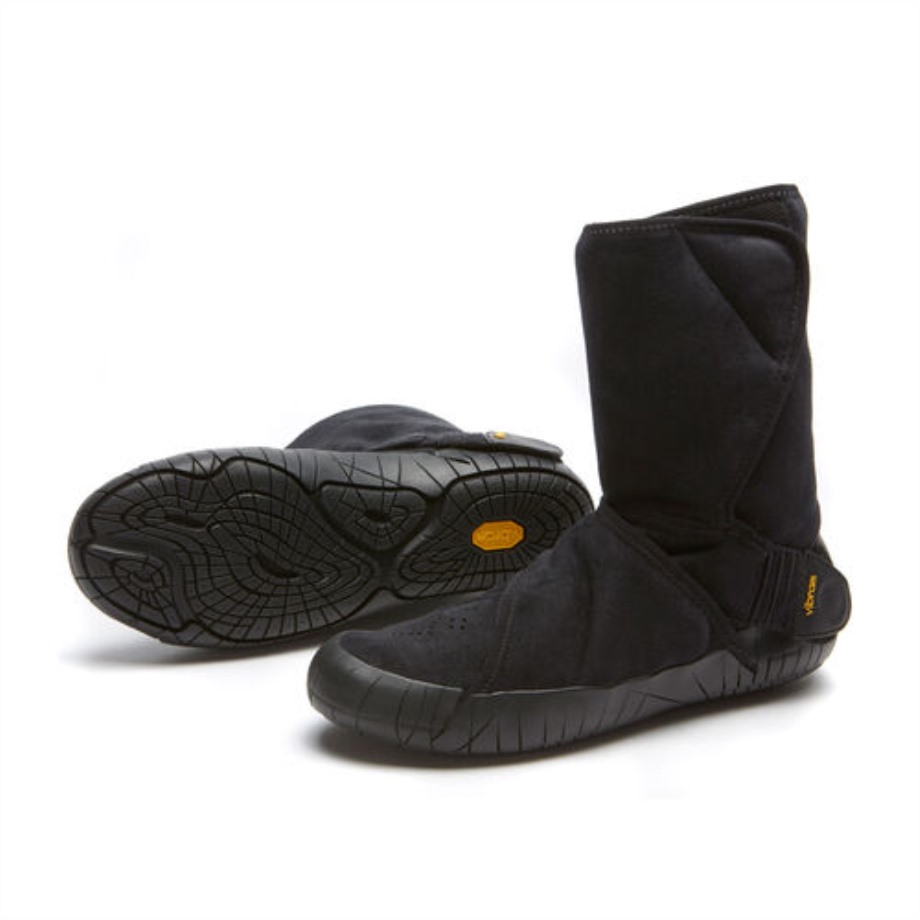 Fekete Furoshiki Keleti Utazó Klasszikus Shearling Mid Boot Vibram