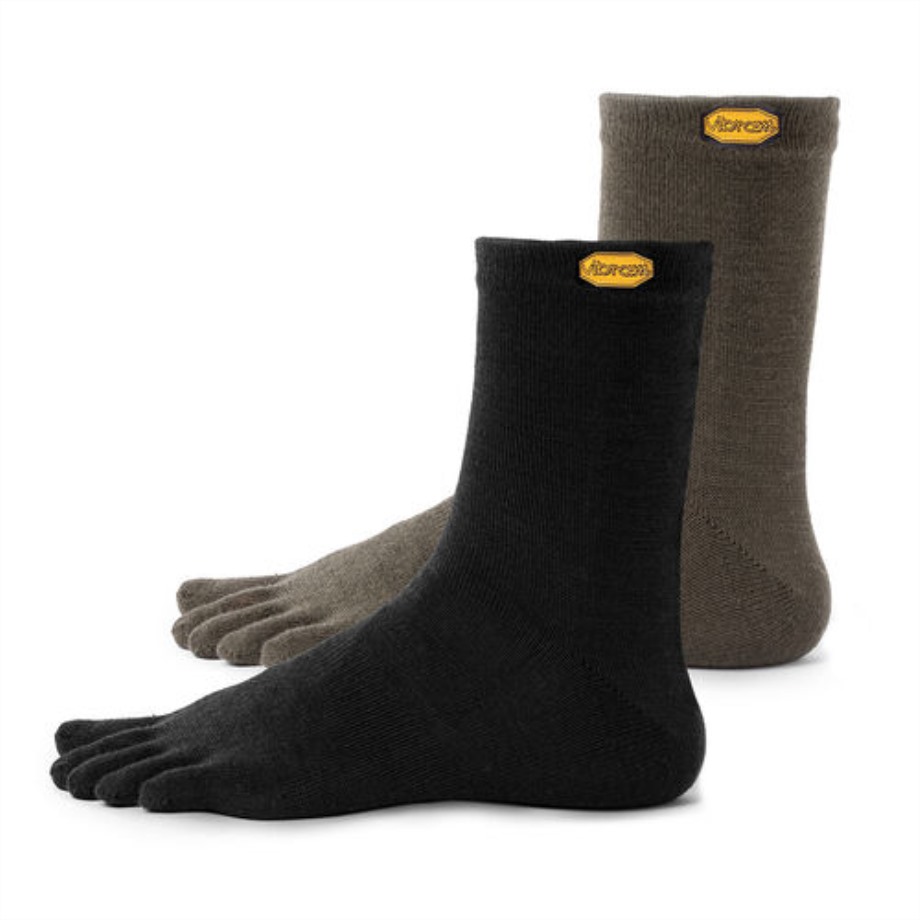 Vibram 5toe Sock Crew 2 Csomag Katonai-fekete